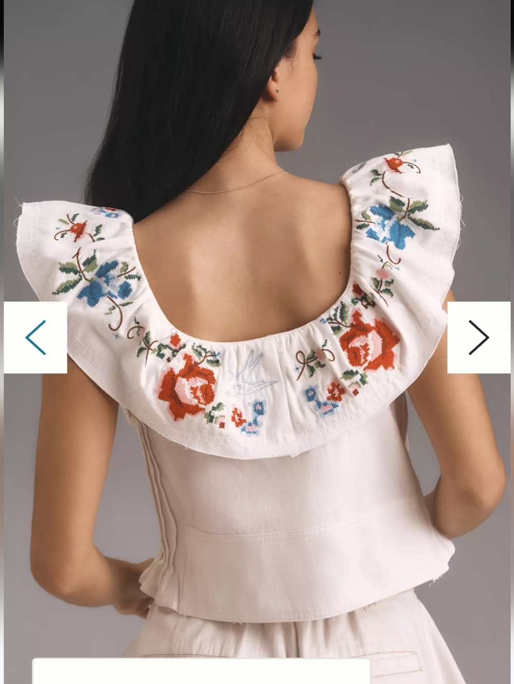 Pilcro Embellished Ruffle Collar Top - Picture 2 of 6
